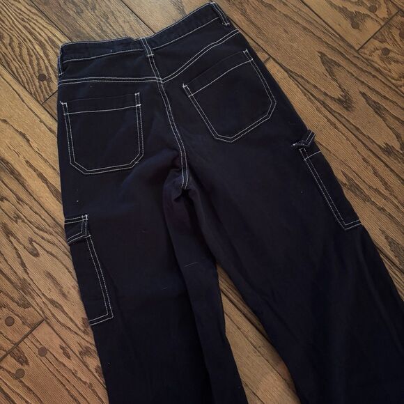 H & M Divided Jeans Women's Size 2 Black 90’s Baggy High Waist Grunge Goth - Picture 6 of 15